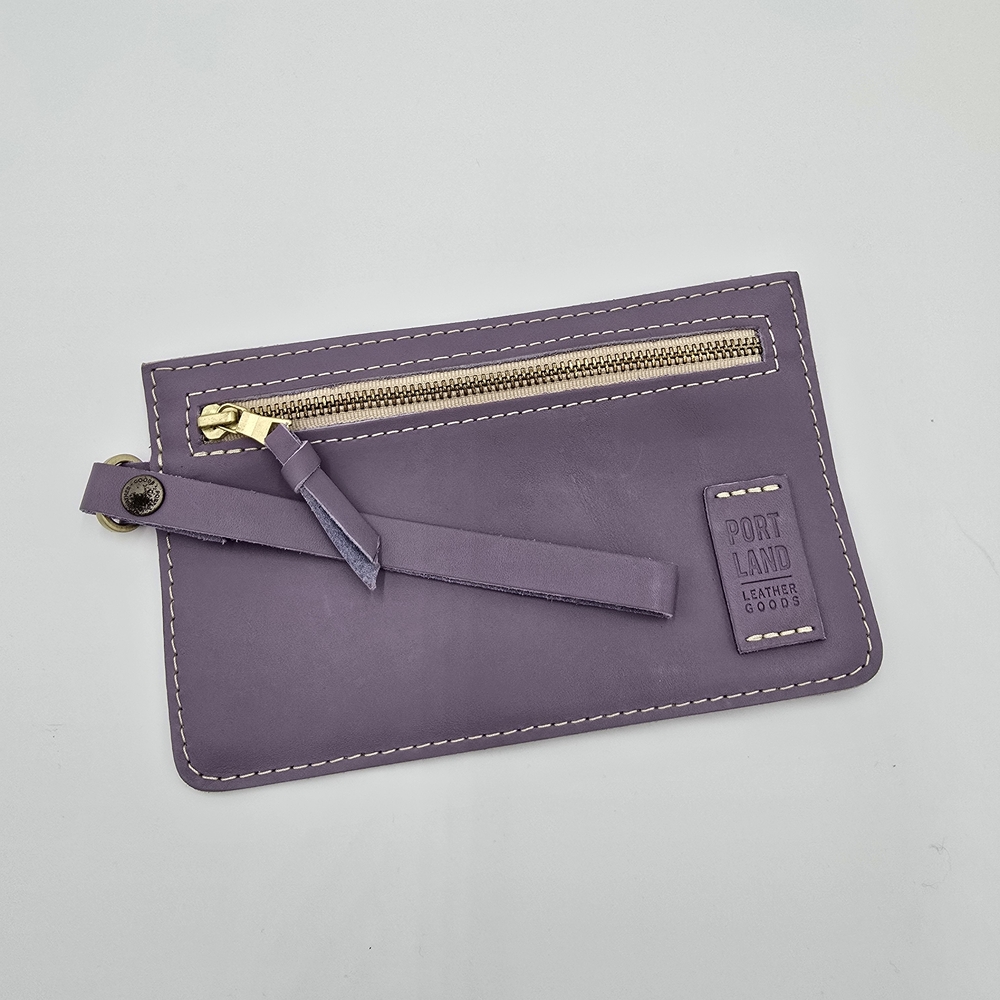 Portland Leather Violet Zipper Wristlet